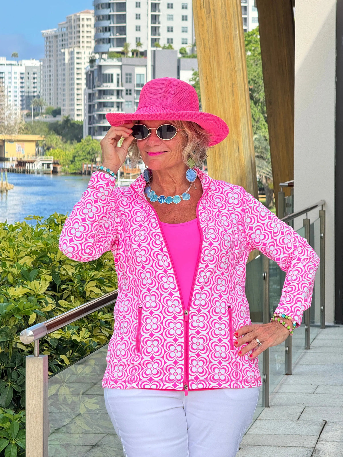LULU B TROPIC PETALS FULL ZIPPER JACKET