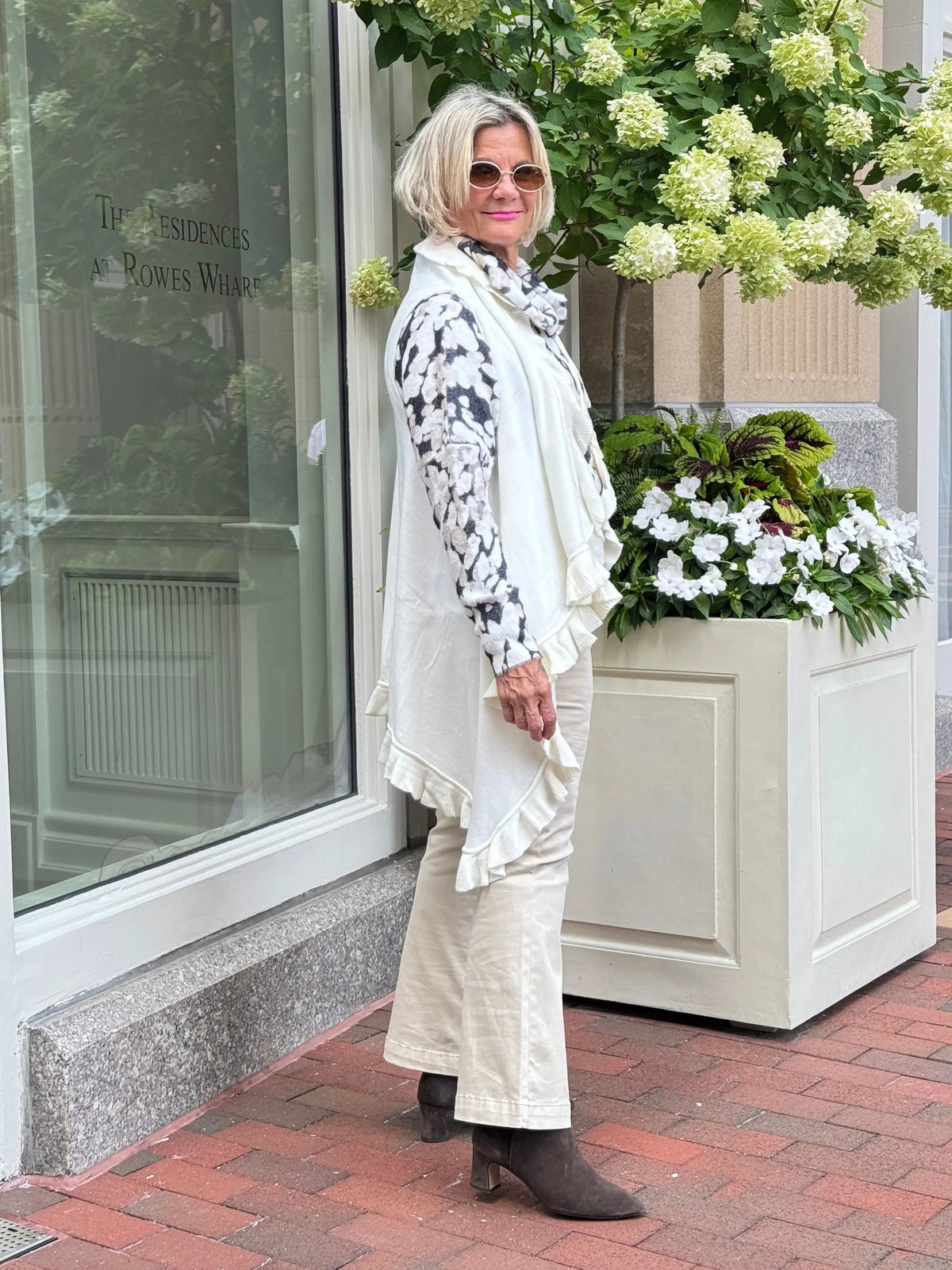 Cream ruffle Vest