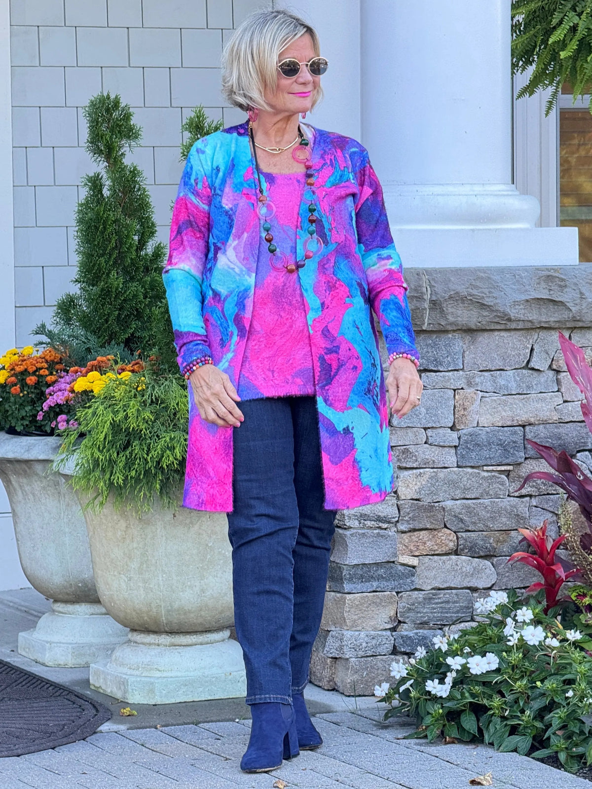 COLOR WAVES OF FASHION CARDIGAN