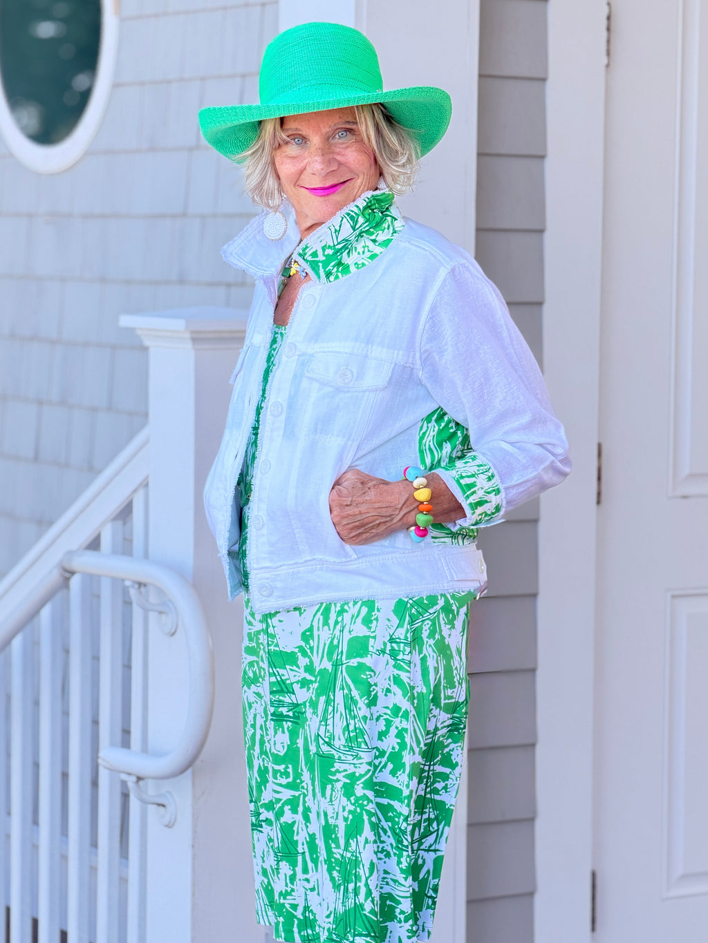 HARBOR LIGHTS GREEN SAILBOAT DRESS