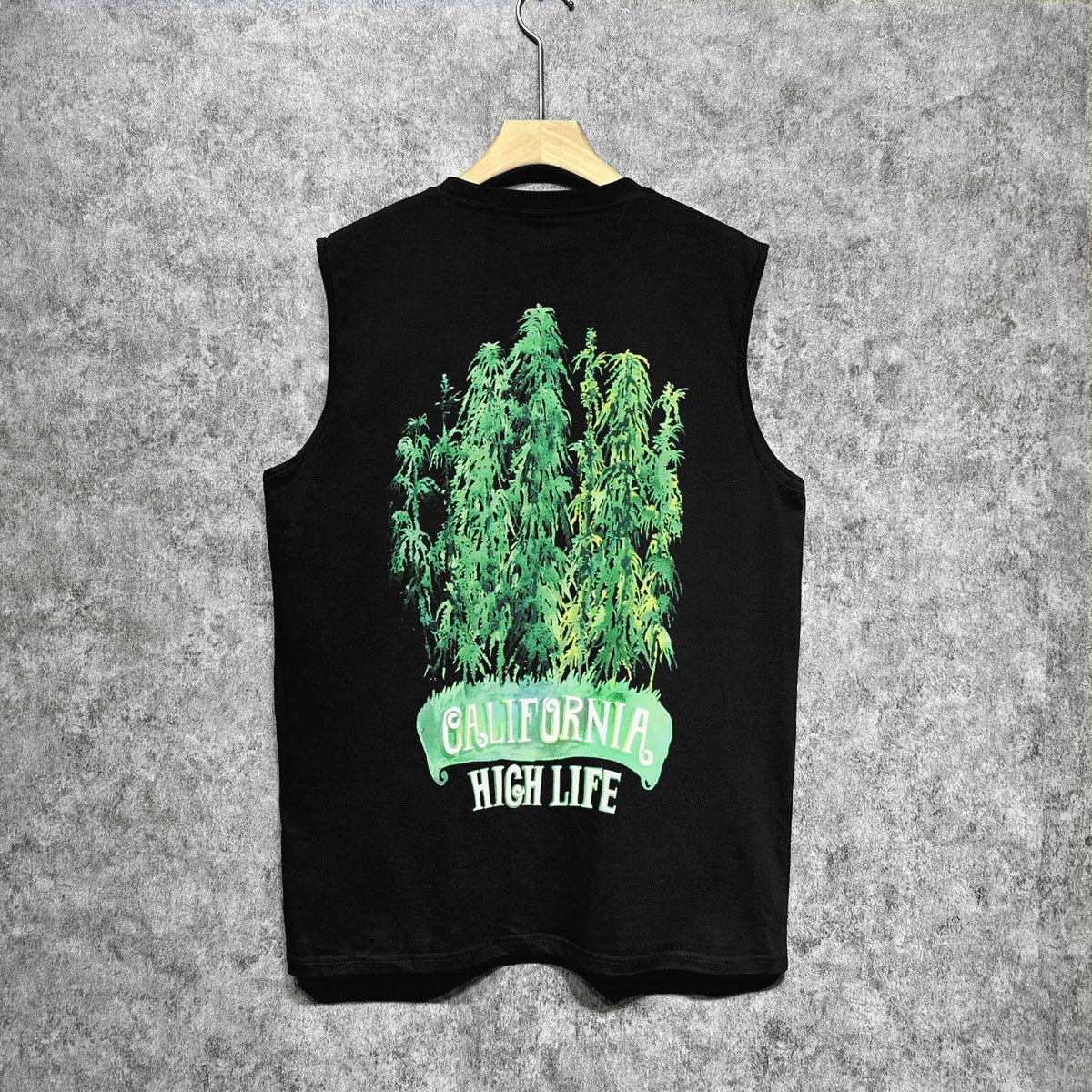 Amiri tank top green leaf letterprinting