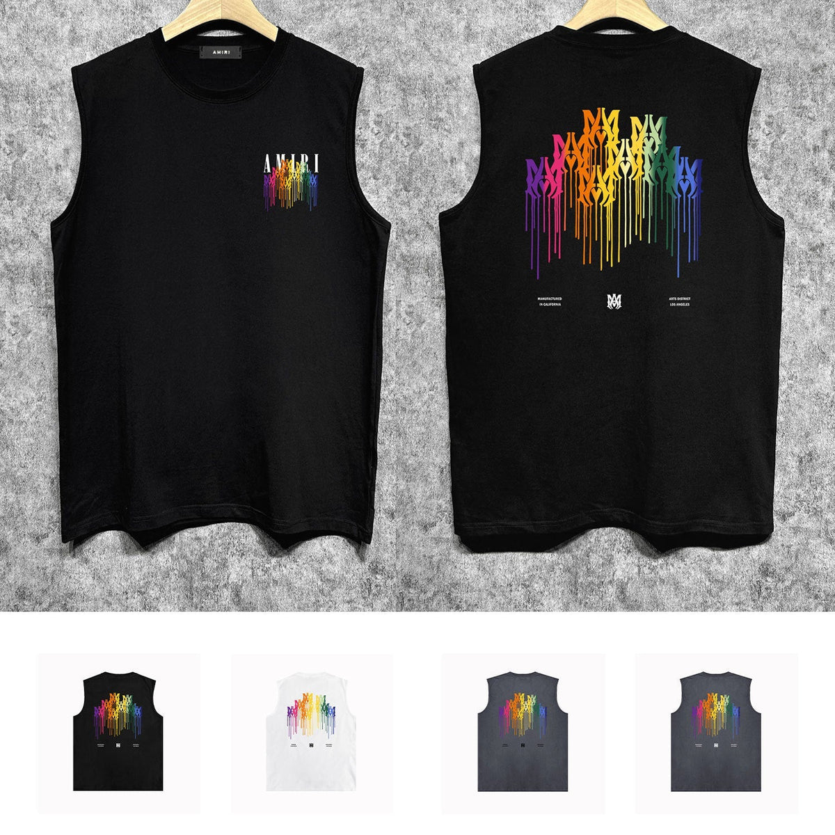 Amiri tank top gradient splash paint printing