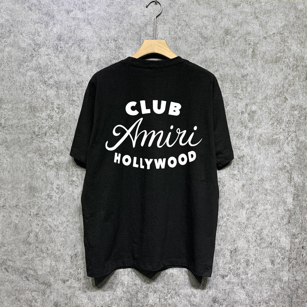 Amiri t shirts hollywood club printing short sleeve