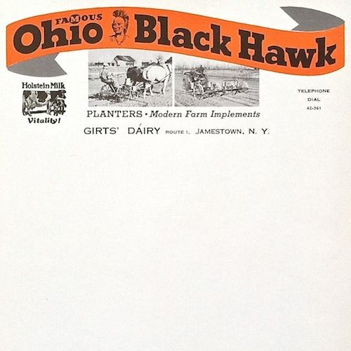10 OHIO BLACK HAWK Letterhead Stationary 1930s