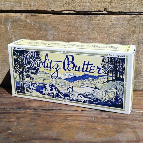 COWLITZ BUTTER Dairy Farm Box 1940s