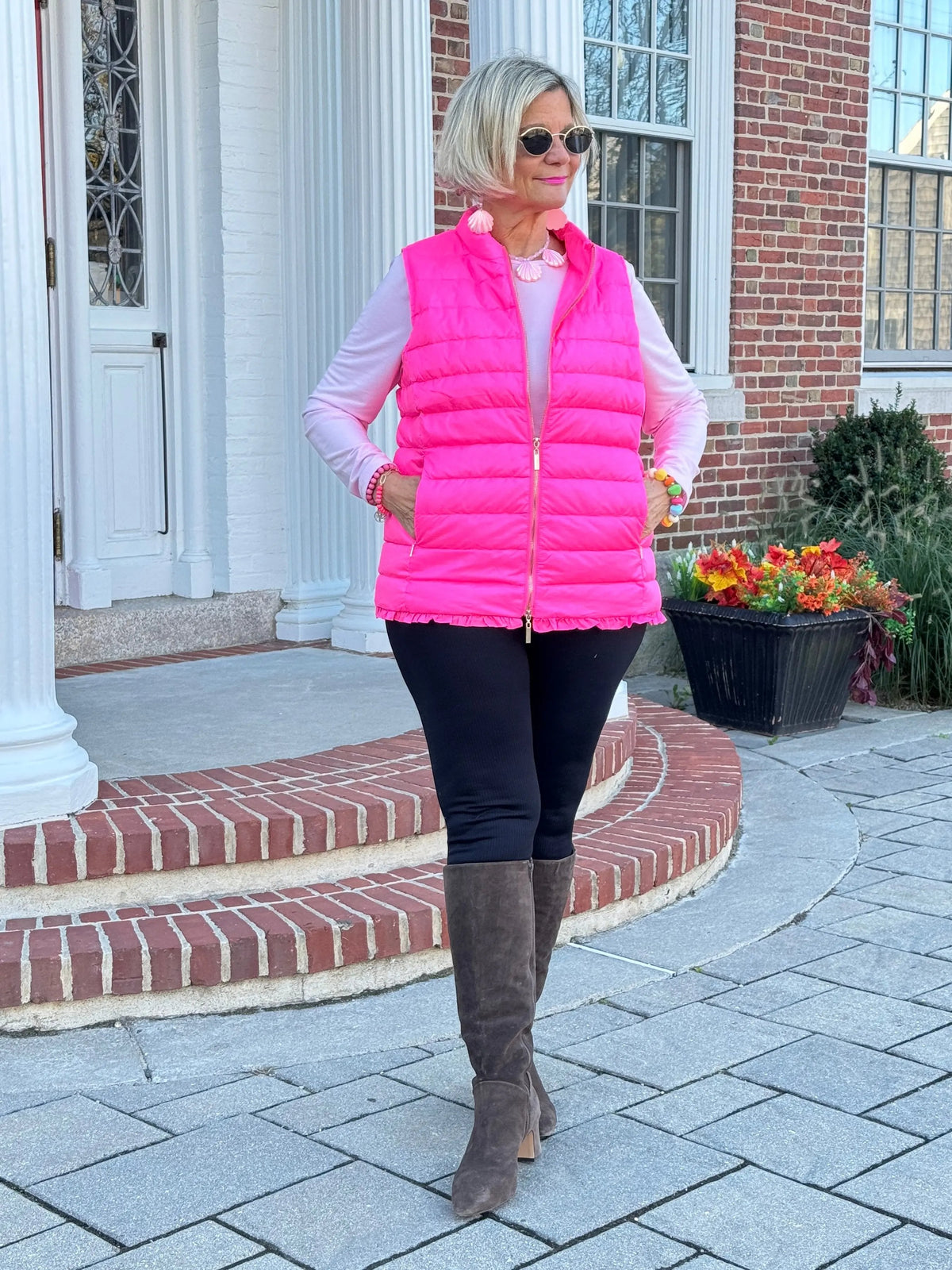 LULU-B PINK SHORT PUFFER VEST