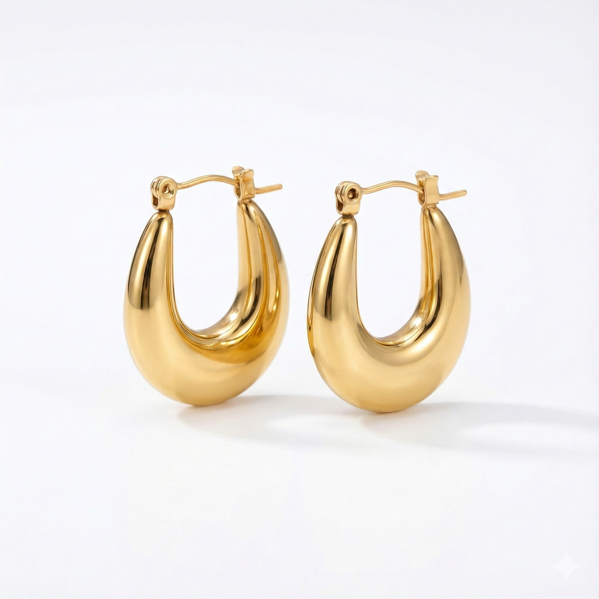 ALB Custom Gold Oval Hoop Earrings