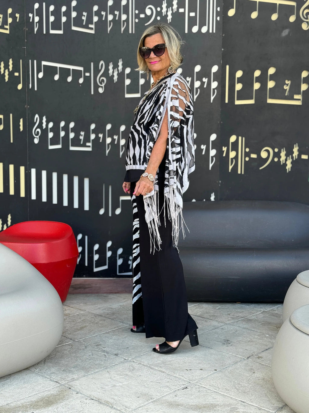 BLACK AND WHITE TIGER PALAZZO
