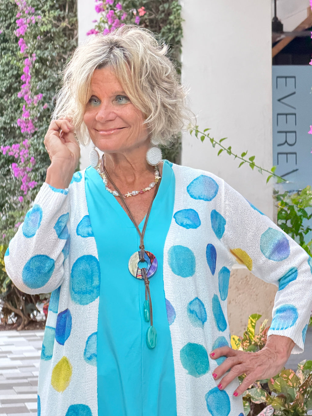AQUA DOT CARDIGAN