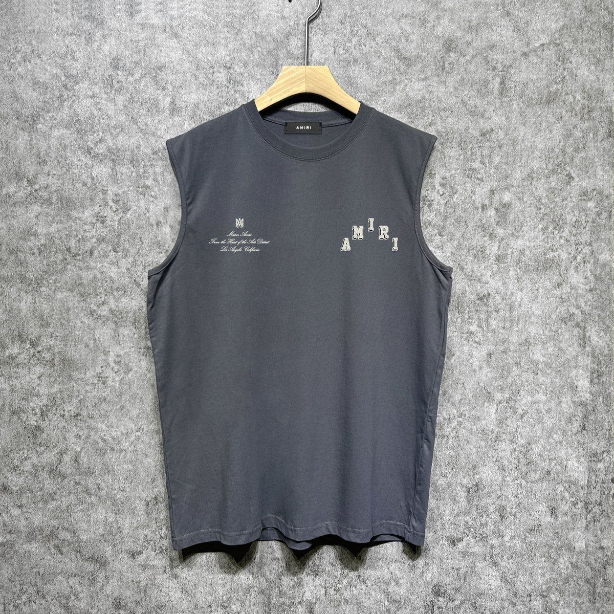 Amiri tank top bone white bone crack letterprinting