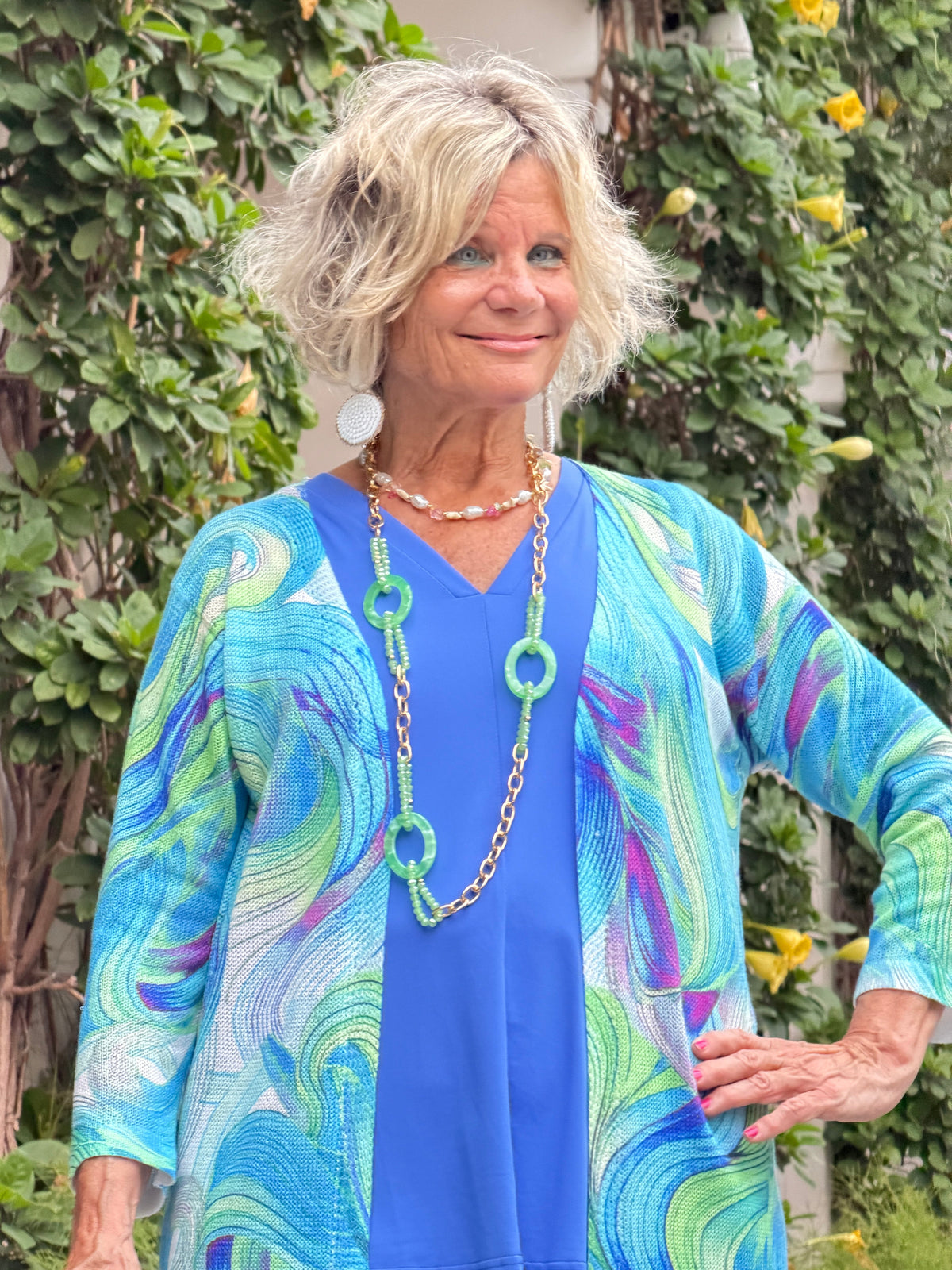 COLOR SPLASH CARDIGAN - BOUNTIFUL