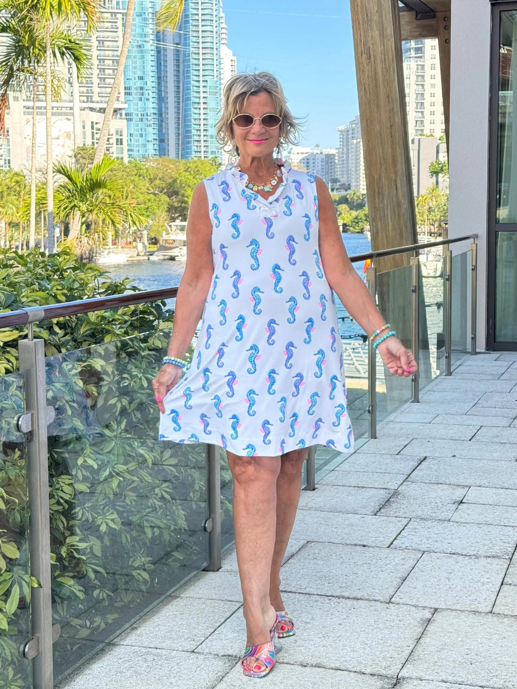 LULU B SHORELINE CHARM RUFFLE DRESS
