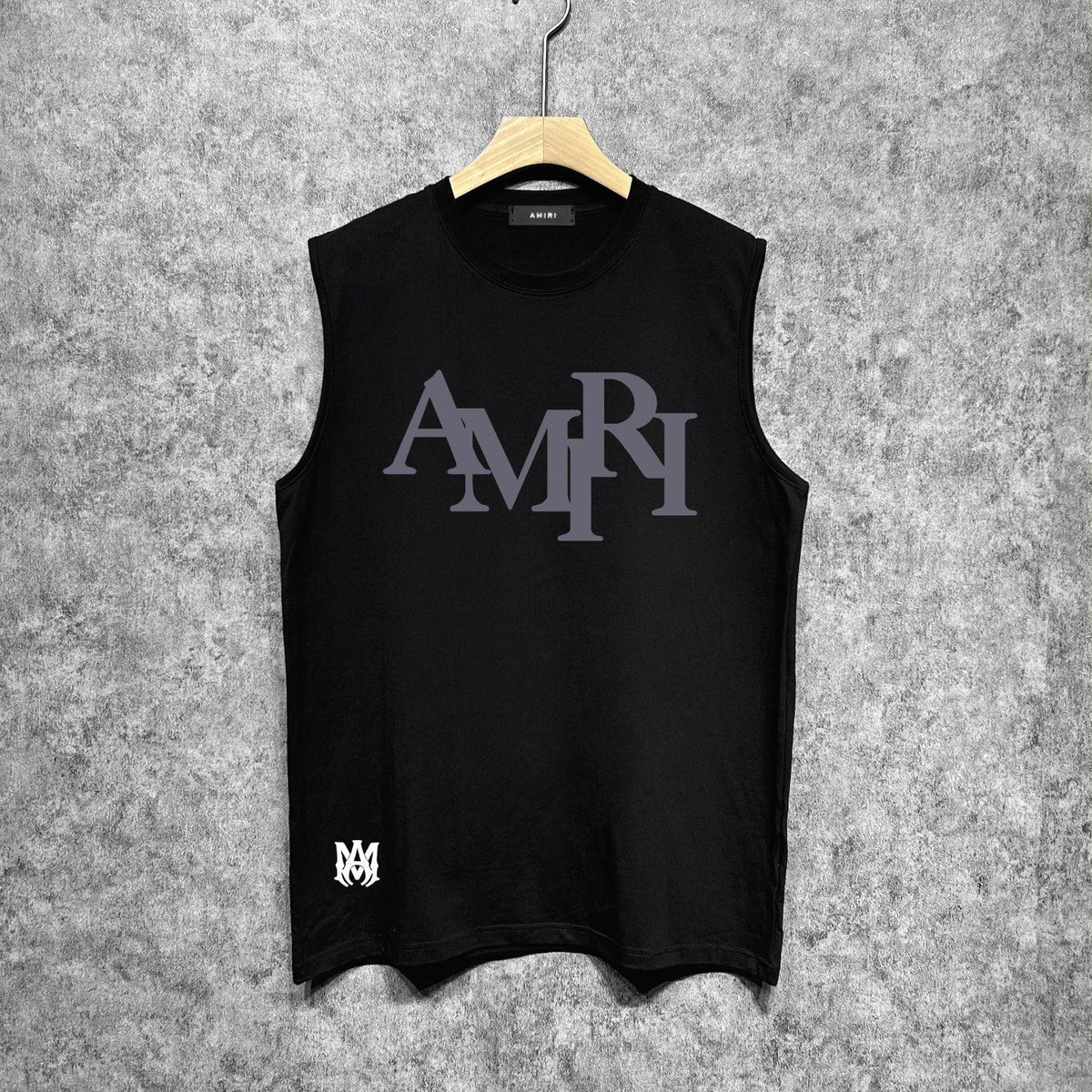 Amiri tank top all gray overlapping letterprinting