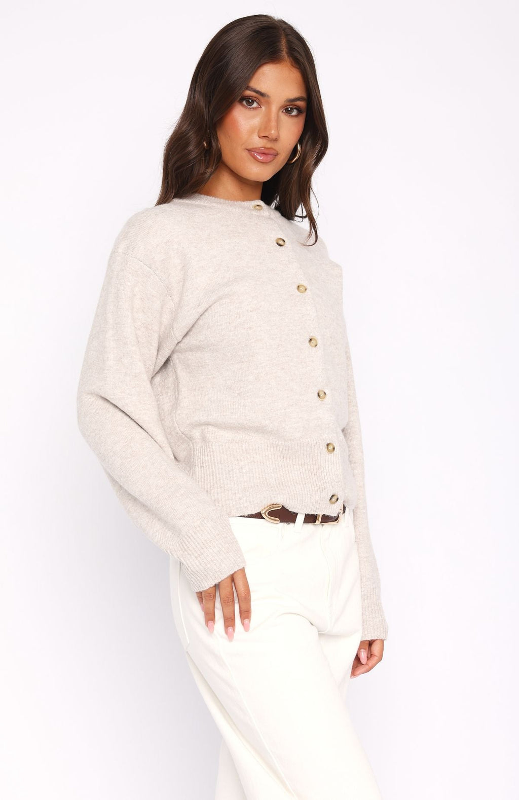 Helping Hand Knit Cardigan Oat