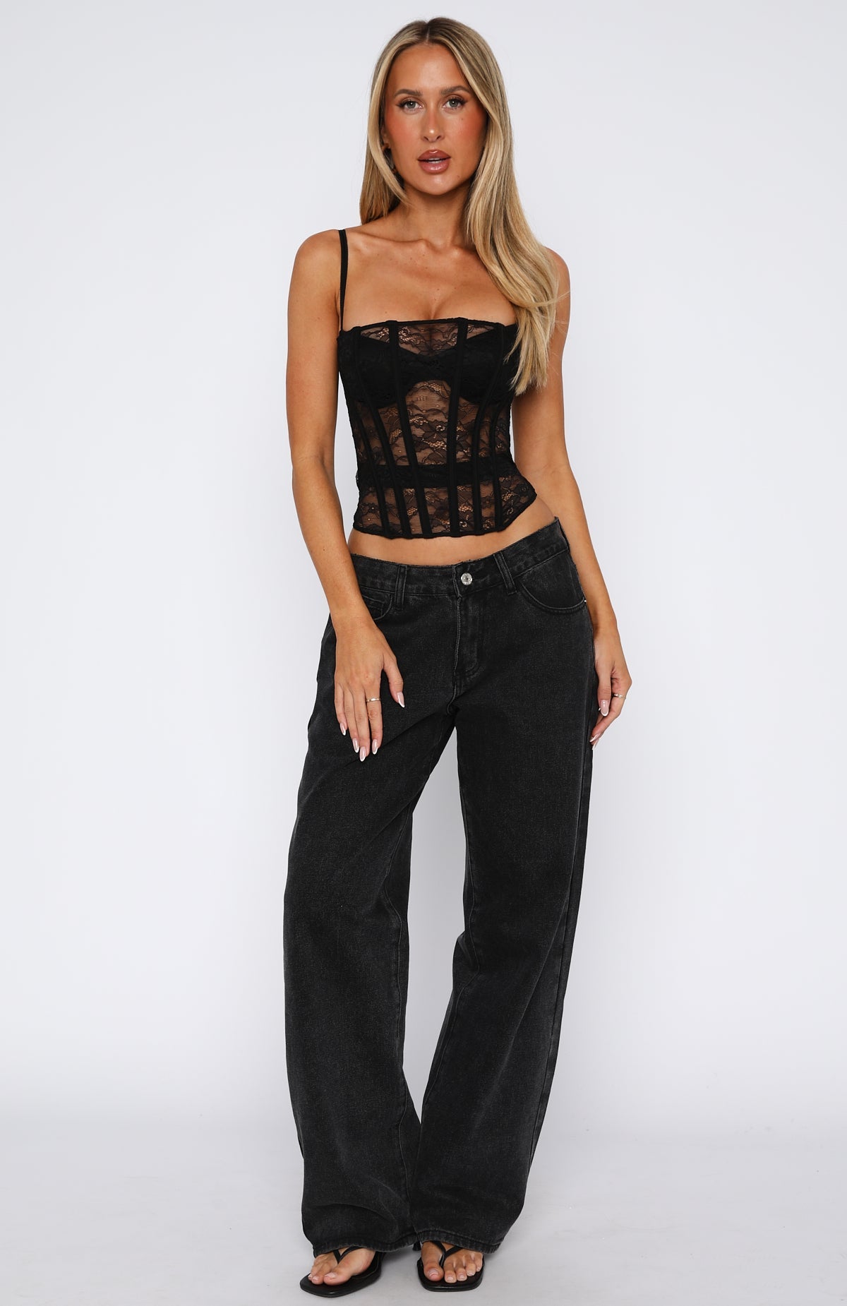 I'm Irreplaceable Lace Bustier Black