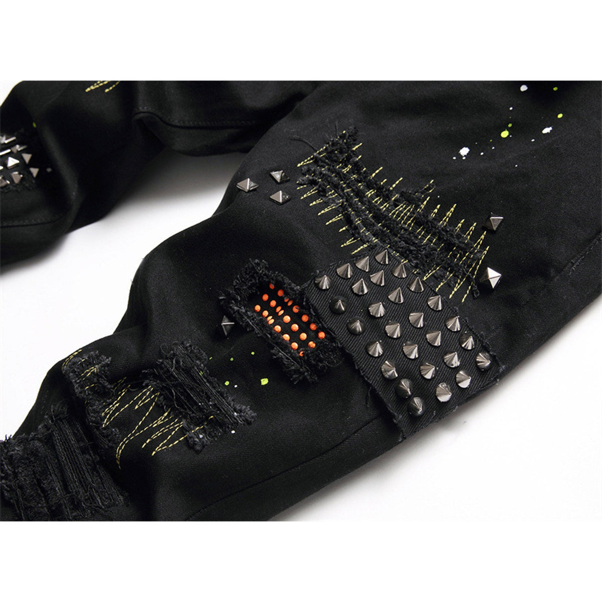Amiri Jeans Rivets Ripped Stretch Jeans