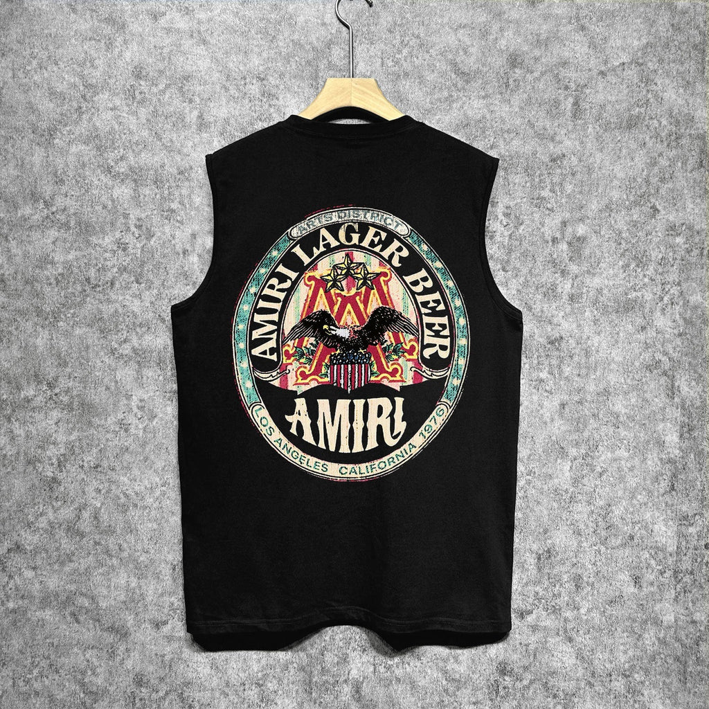 Amiri tank top oil painting flying eagle printing