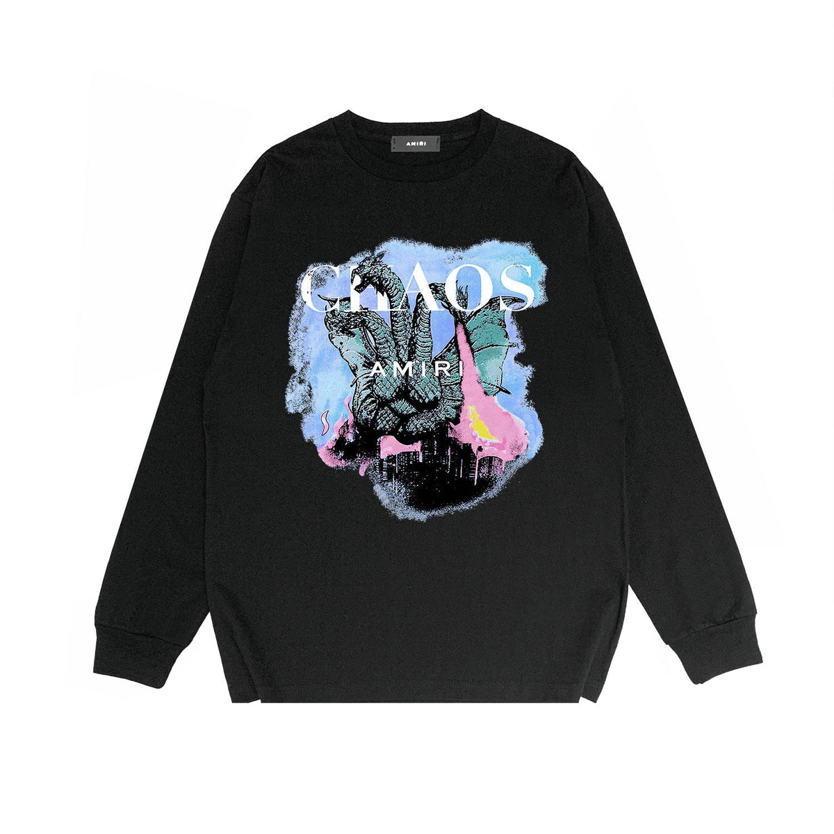 Amiri Long Sleeved Shirt Printed Trendy Pure Cotton