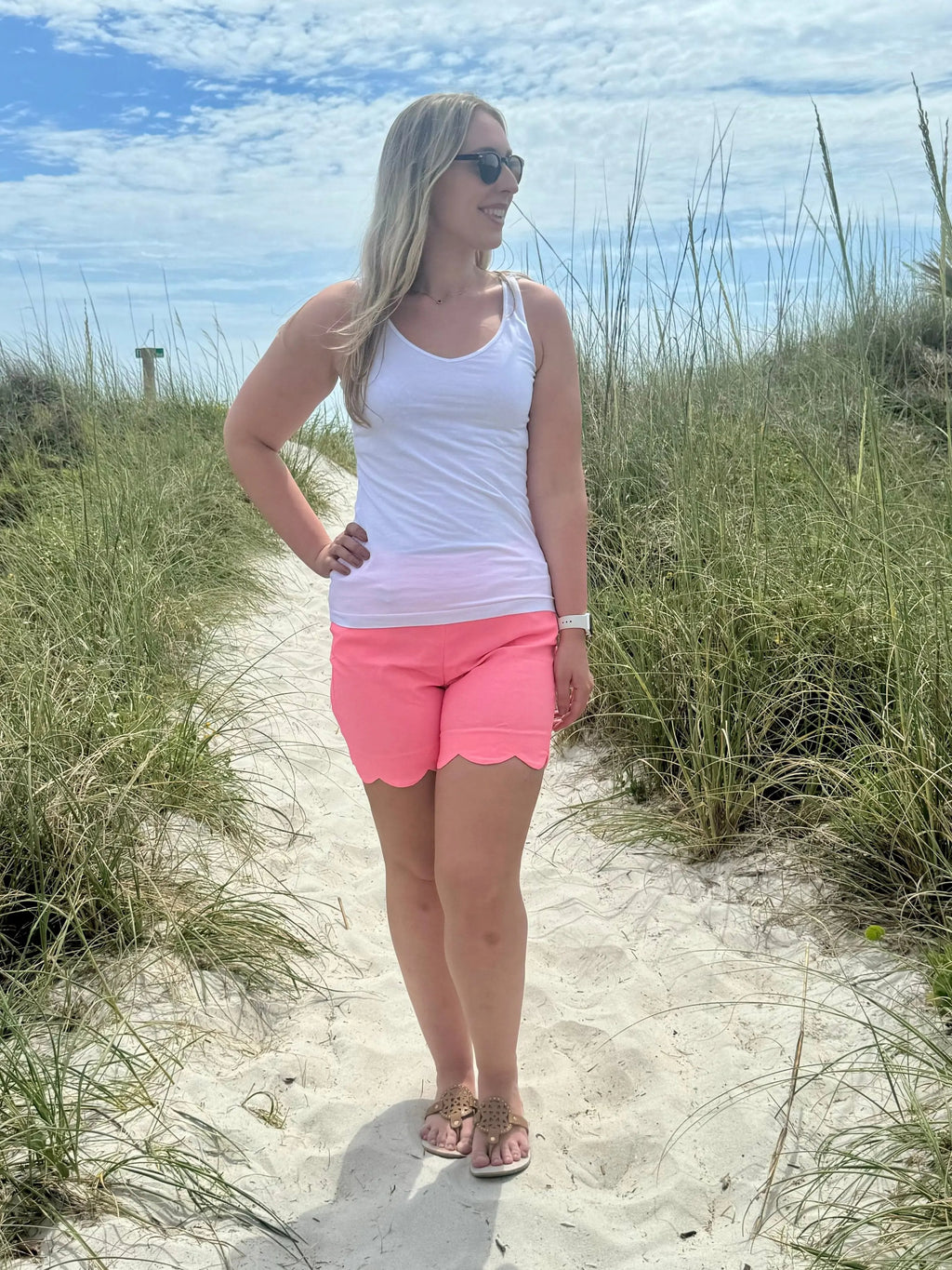 LULU-B CORAL SCALLOP SHORTS