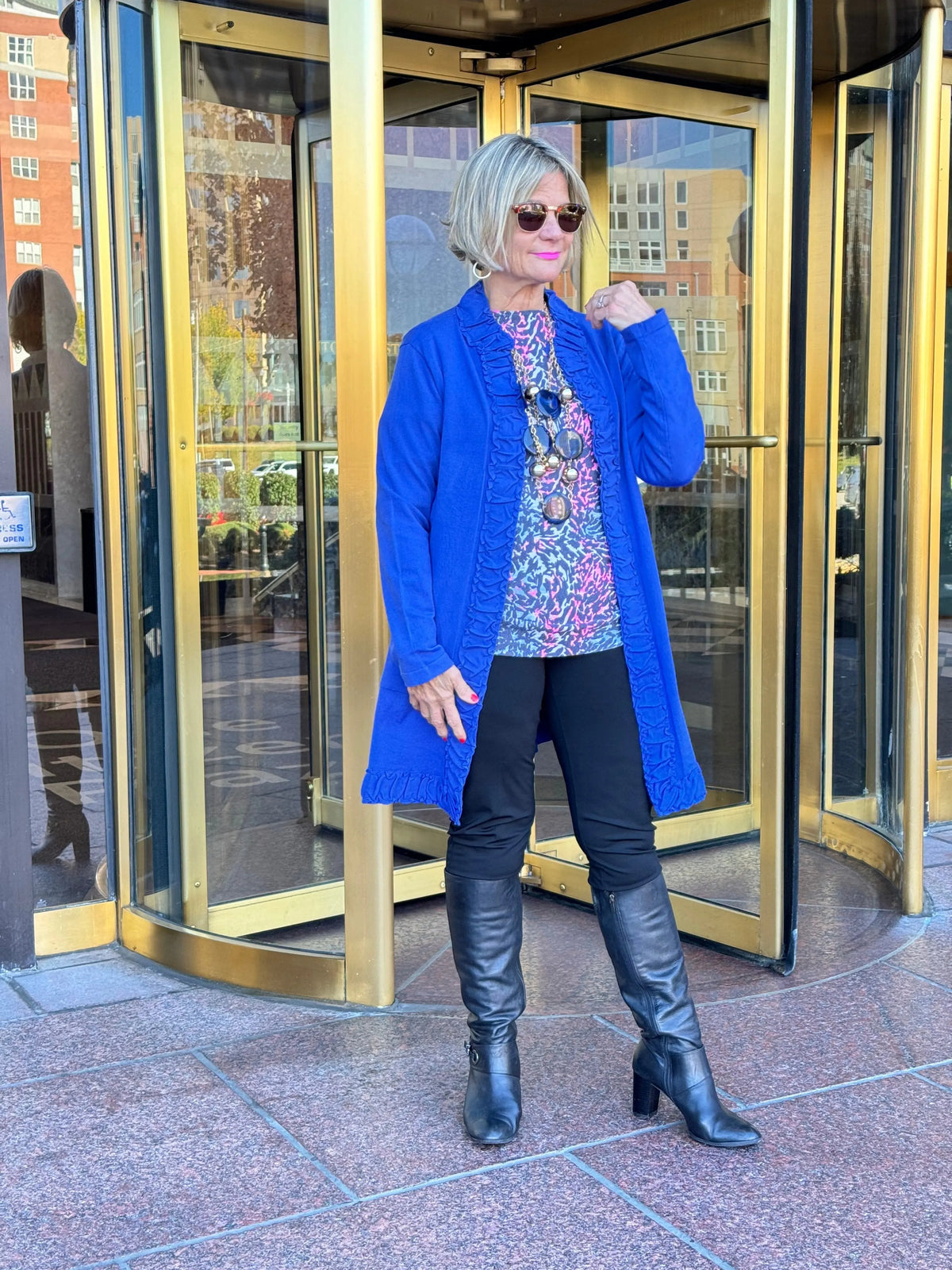 LULU-B ROUGED SAPPHIRE ROUGED CARDIGAN