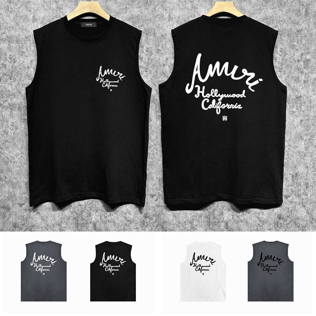 Amiri tank top california hollywood letterprinting