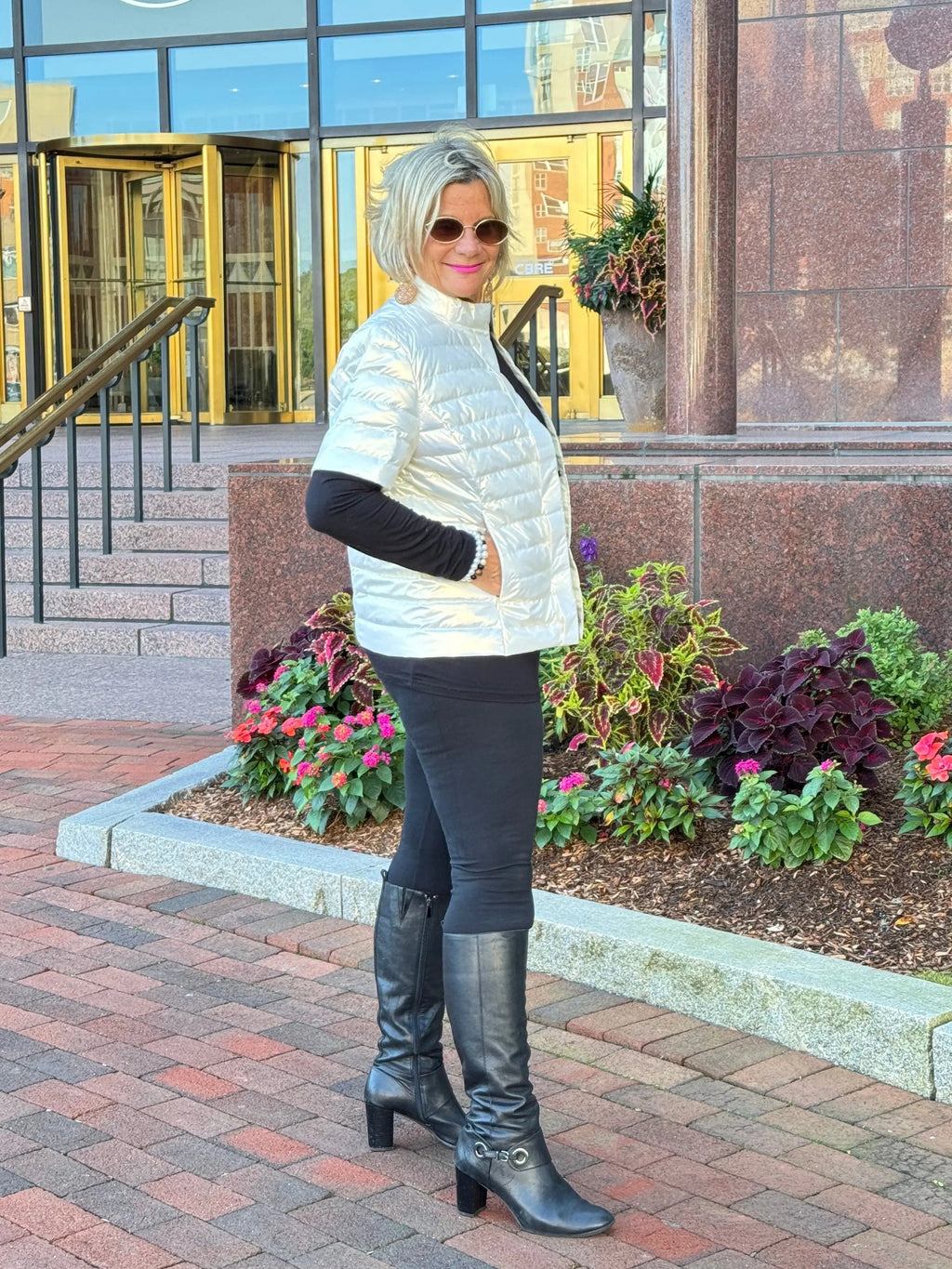LULU -B SNOW GOLD SHORT SLEEVE PUFFER