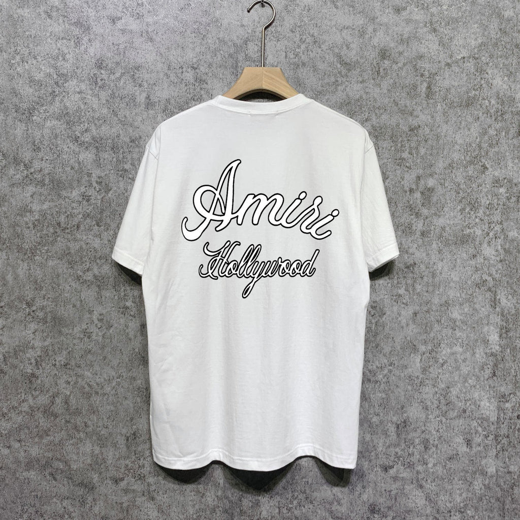 Amiri t shirts letter padded printing short sleeves