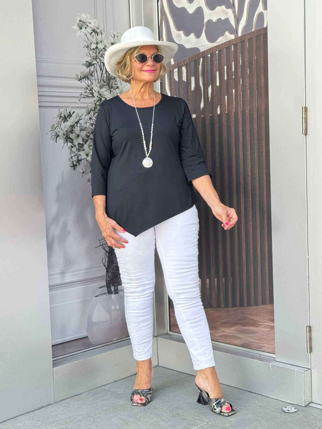 BLACK ASYMMETRIC TOP