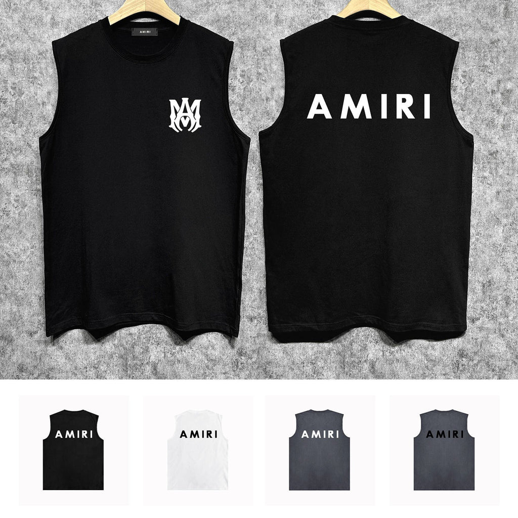 Amiri tank top flat thick letter spider armband printing