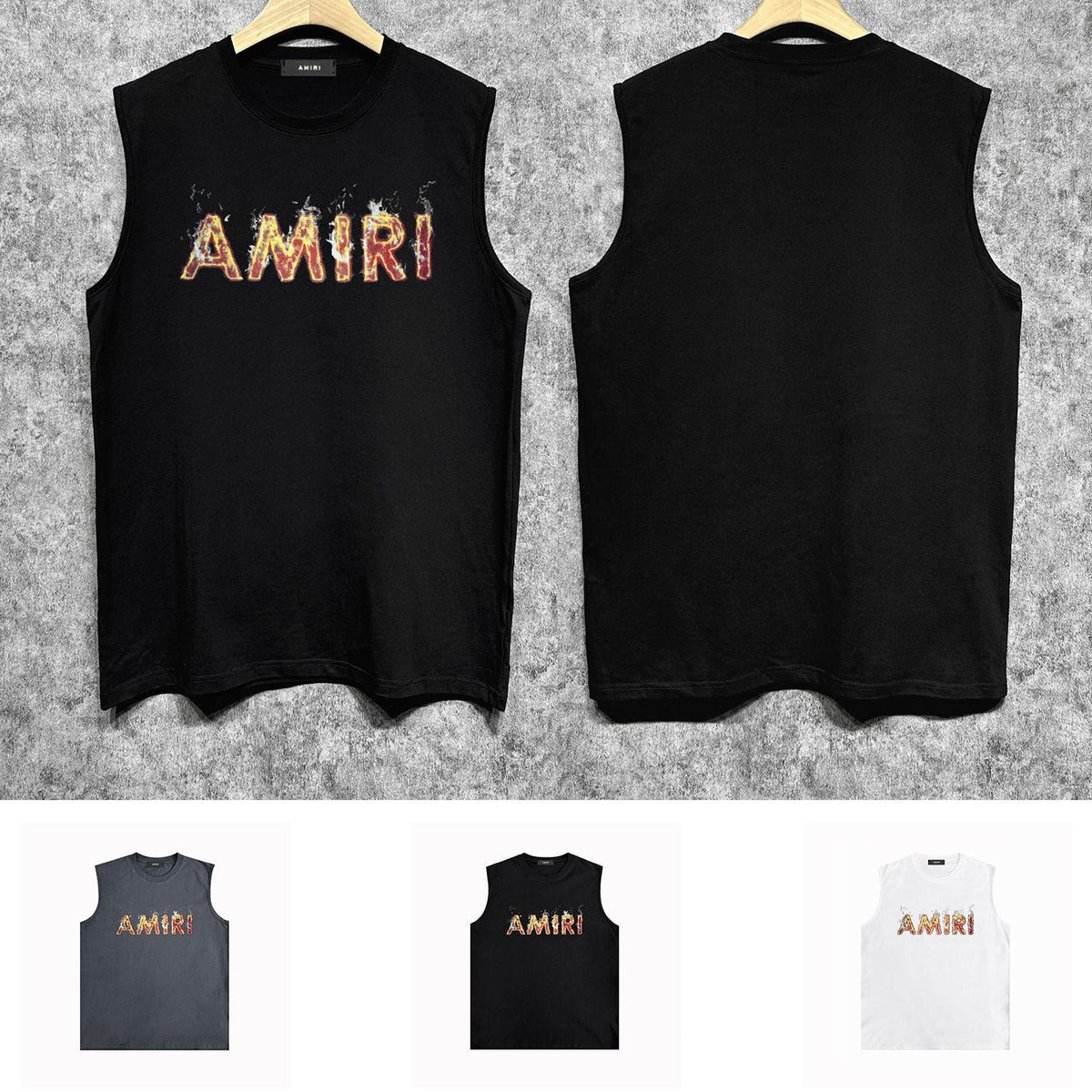 Amiri tank top flame letterprinting