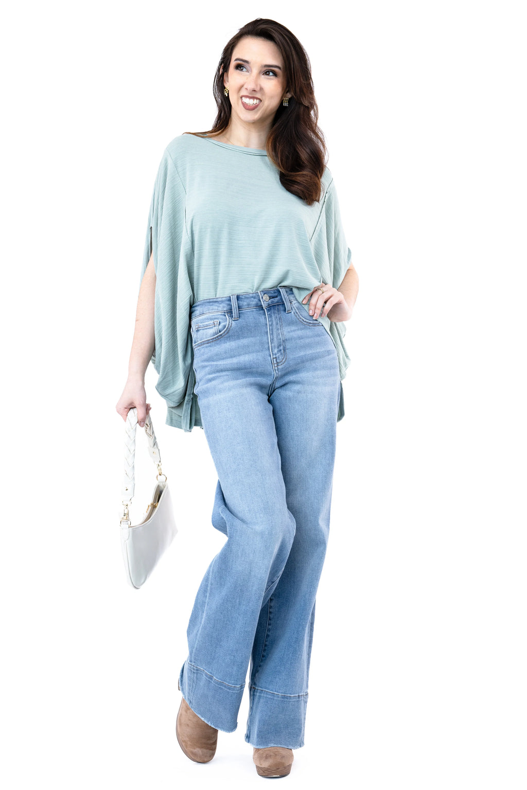 Oversized Hi-Lo Short Sleeve Top