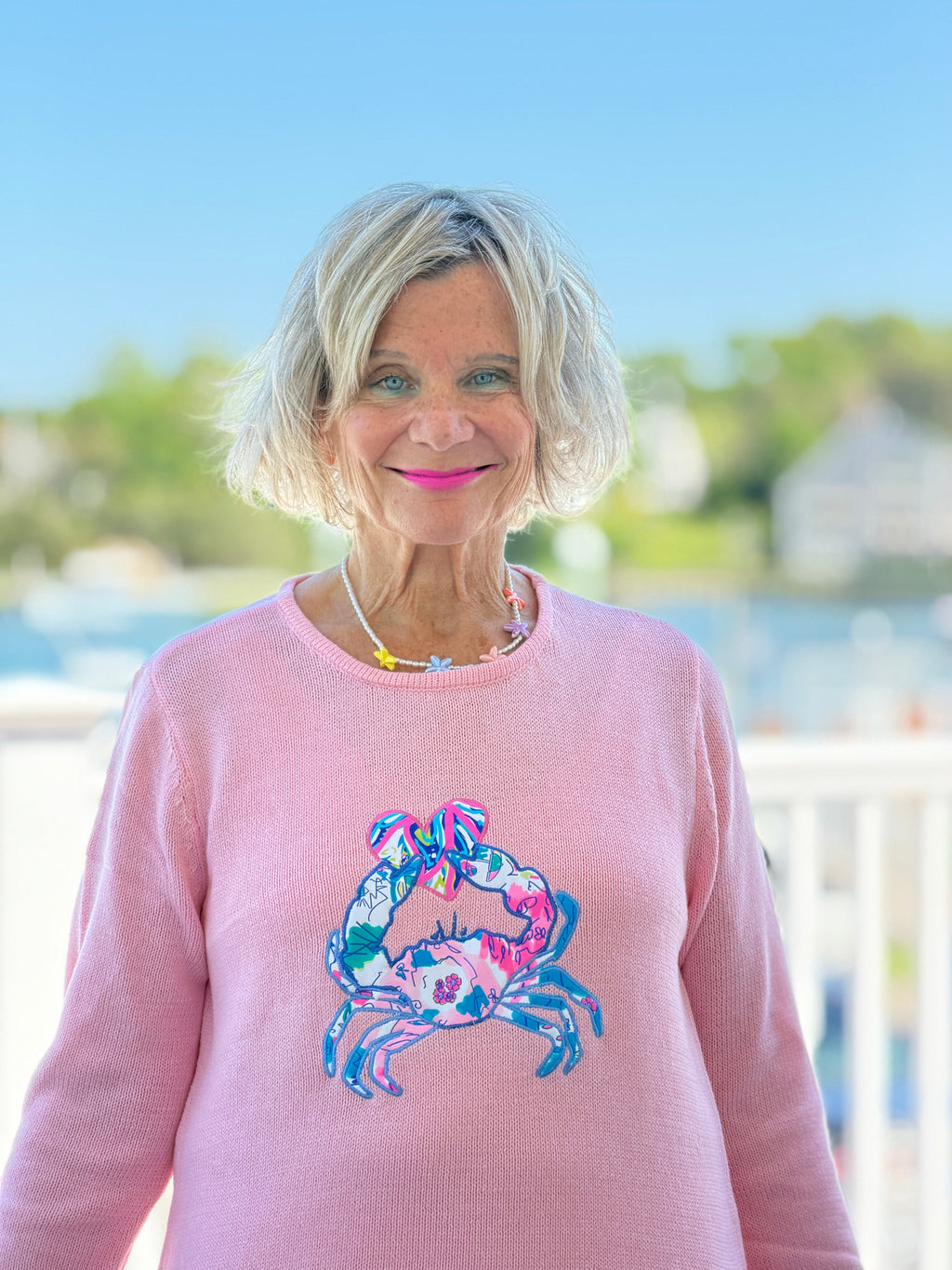 BEACH CLUB PINK CRAB SWEATER