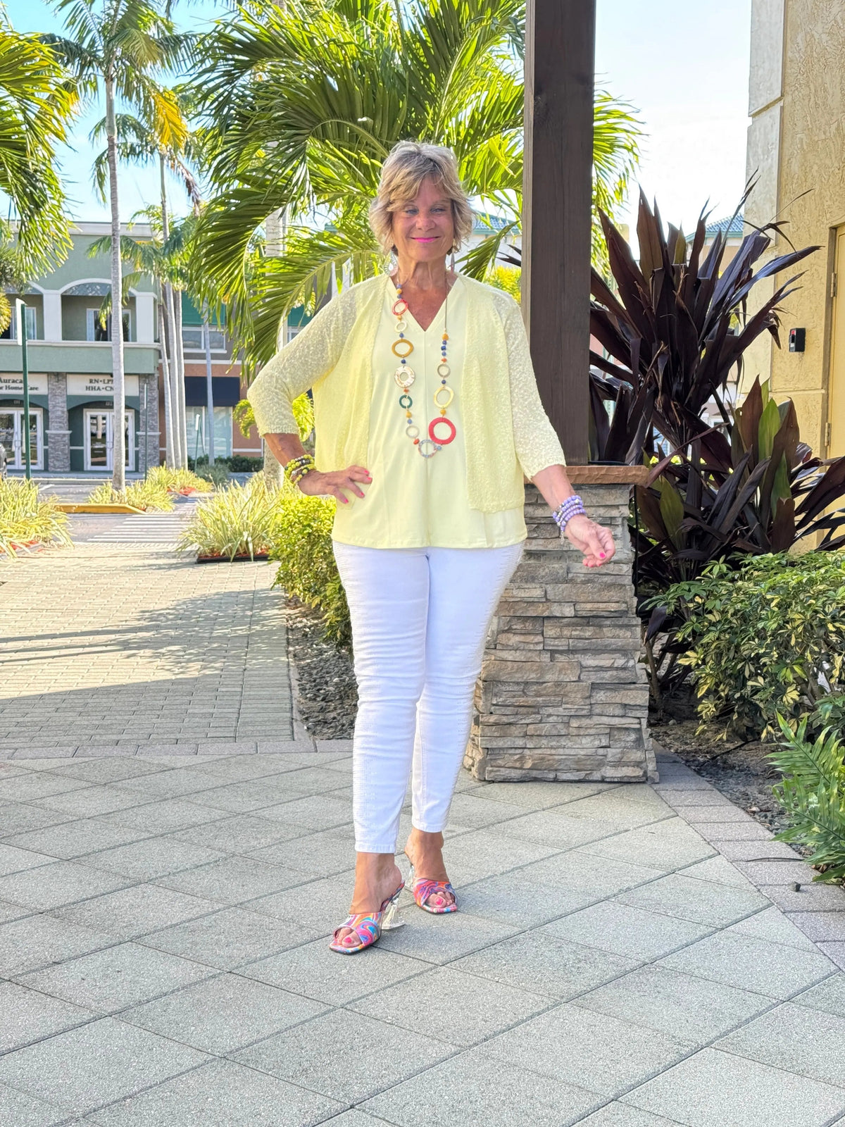 LULU-B CLEAR YELLOW MESH WRAP