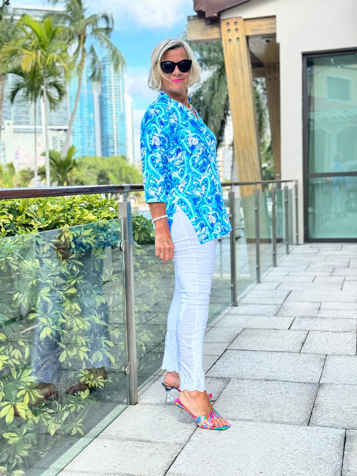BLUE DREAMING HEARTS TUNIC