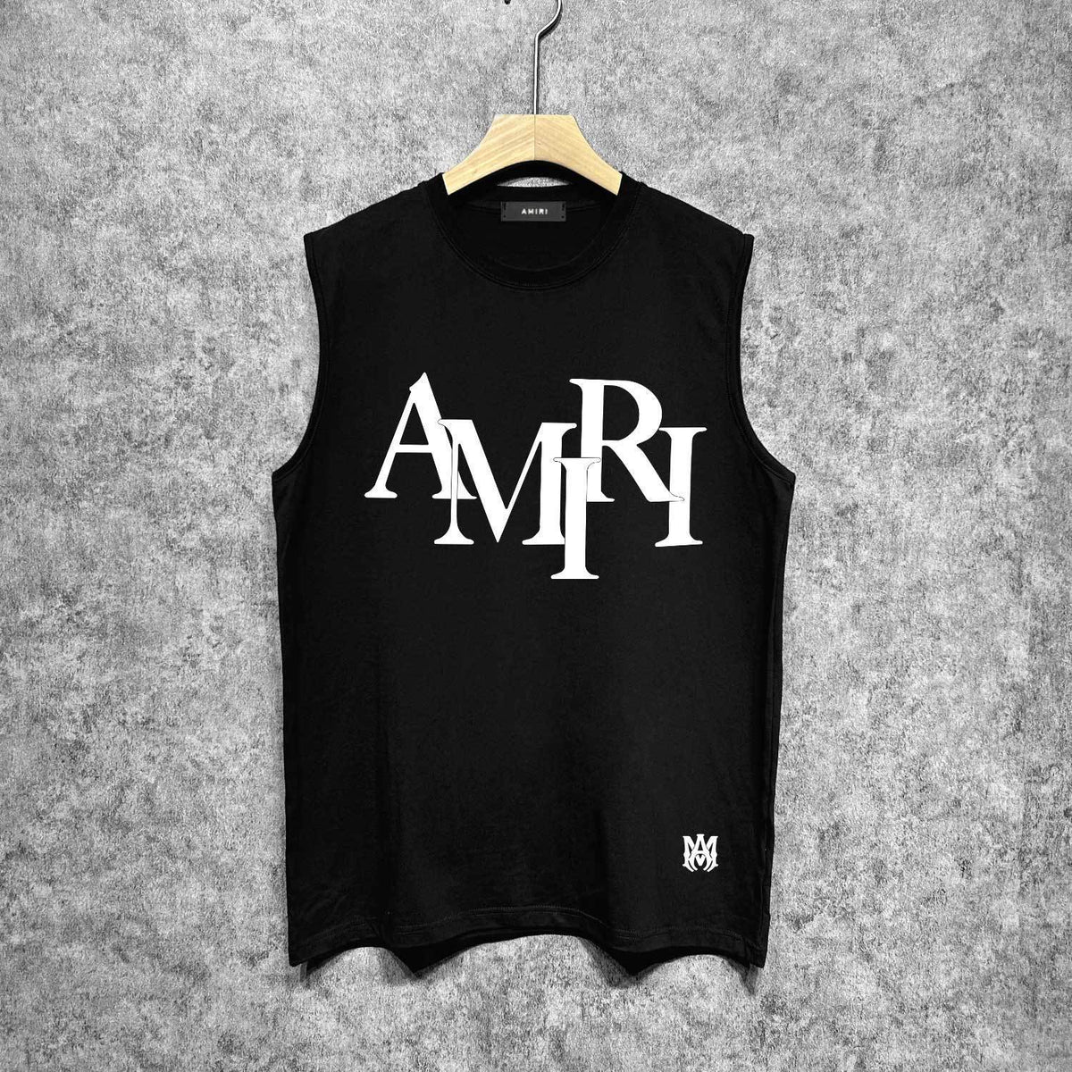 Amiri tank top with overlapping letter foam printing