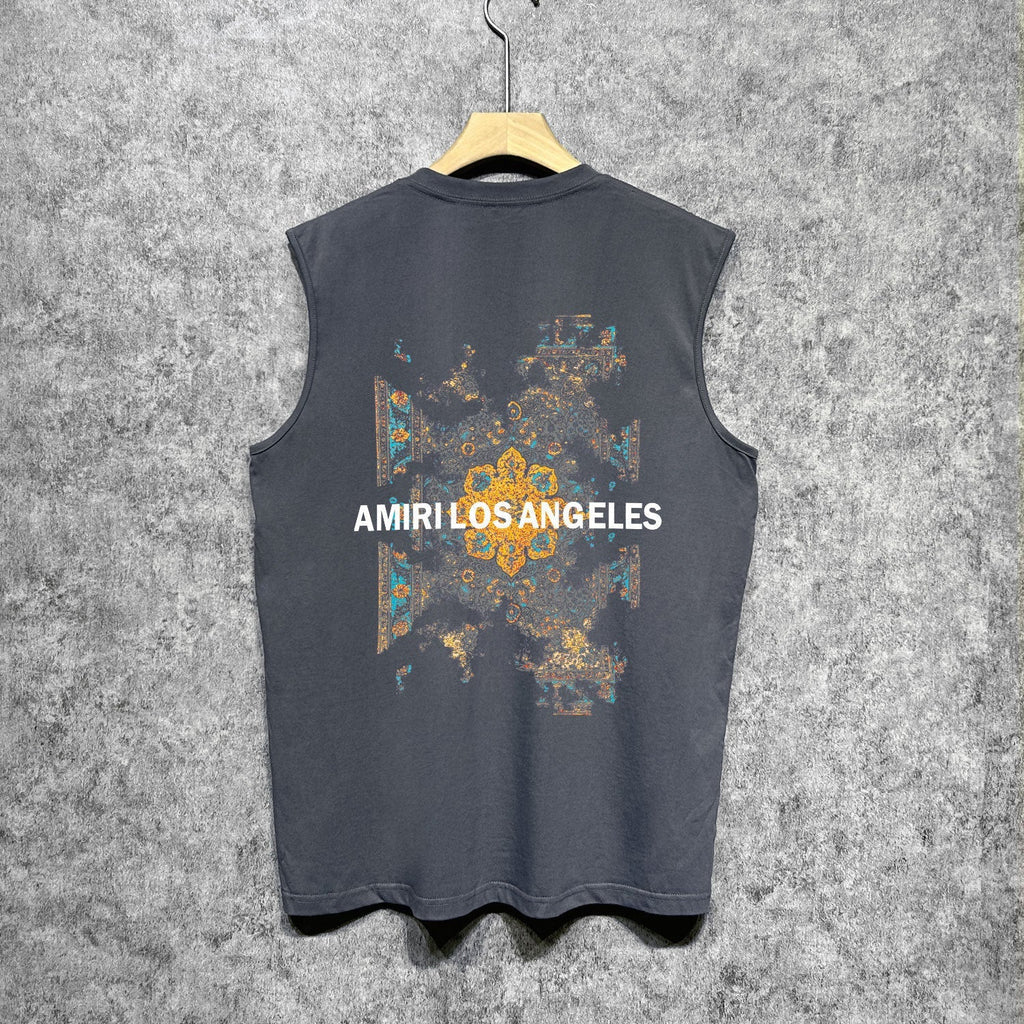 Amiri tank top damaged oil painting printing