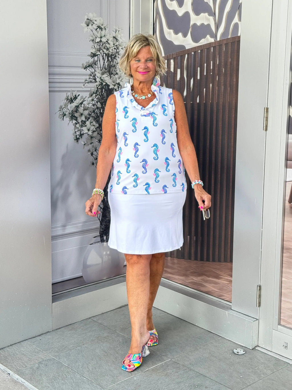 LULU-B SOLID WHITE SKORT