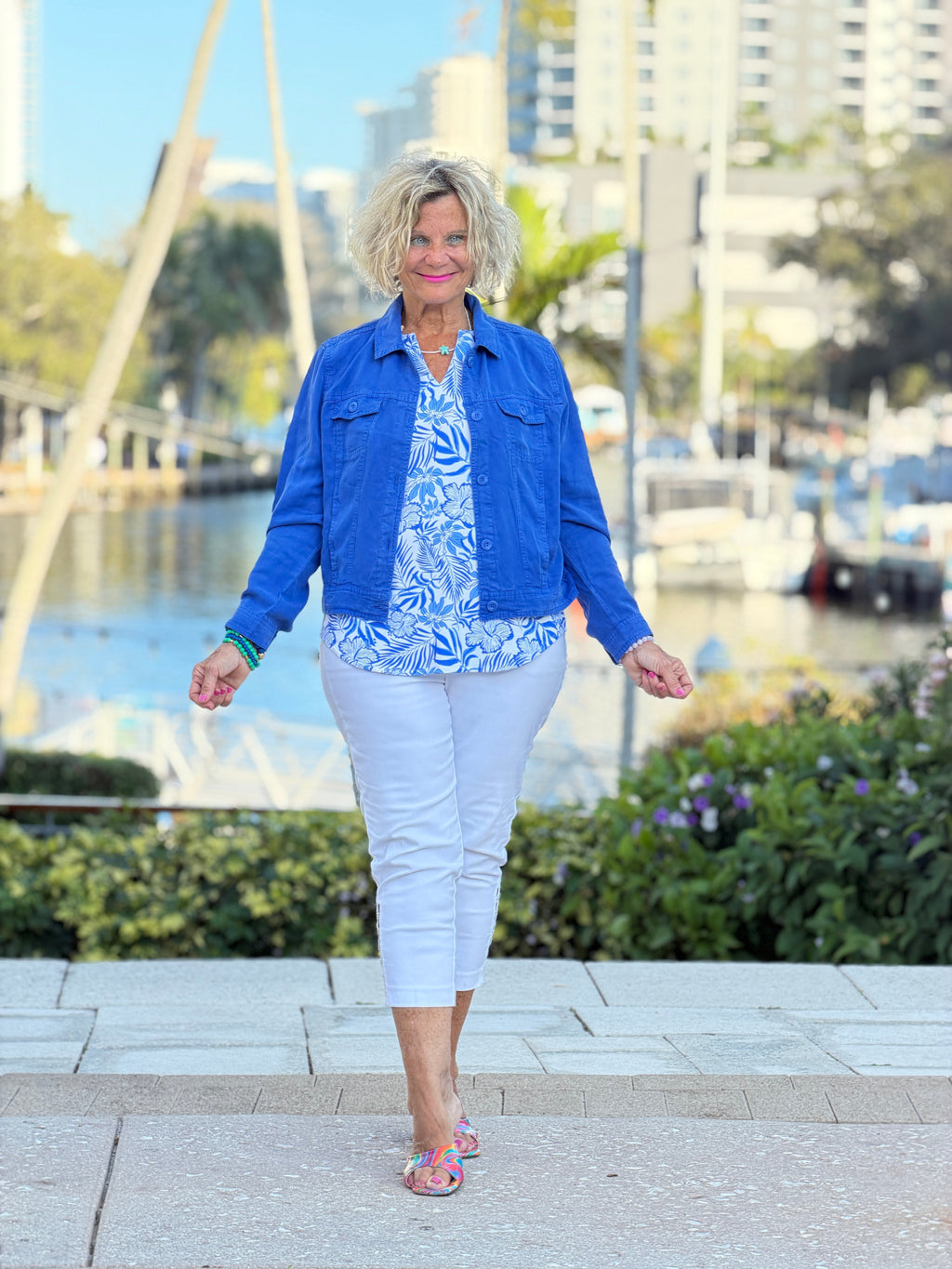 LULU B HIBISCUS COAST NOTCH TOP