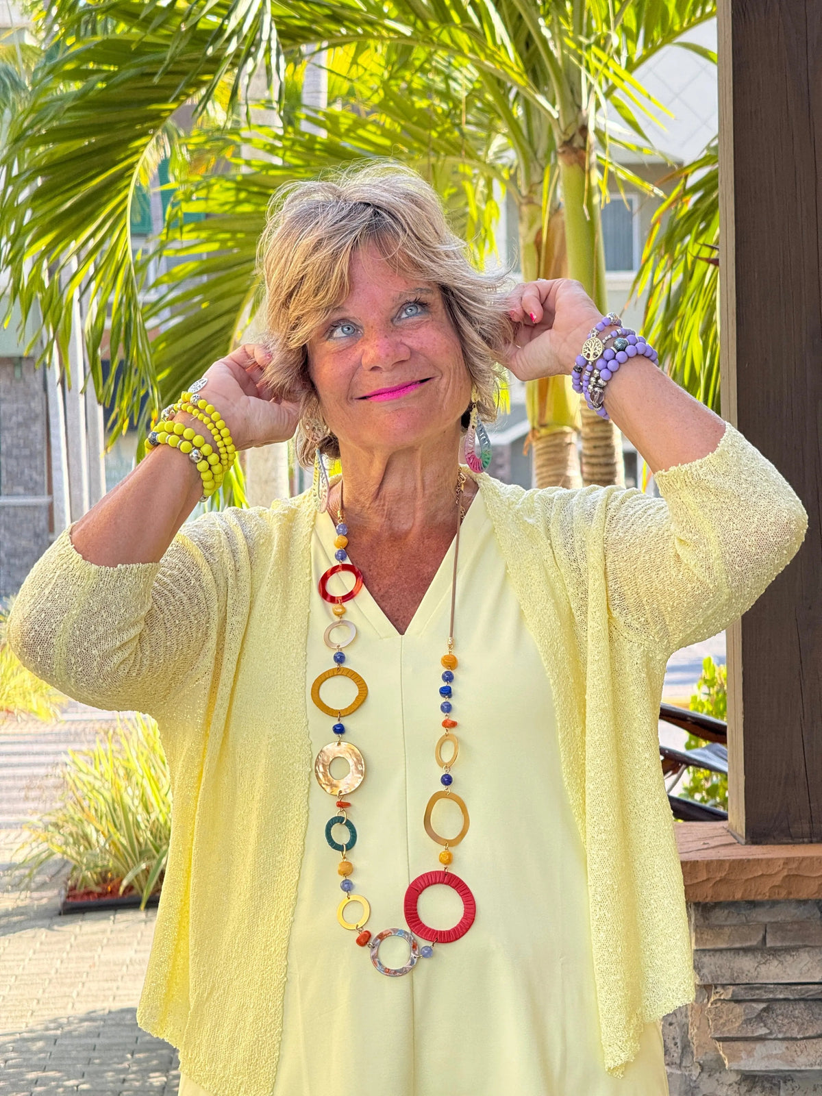 LULU-B CLEAR YELLOW MESH WRAP