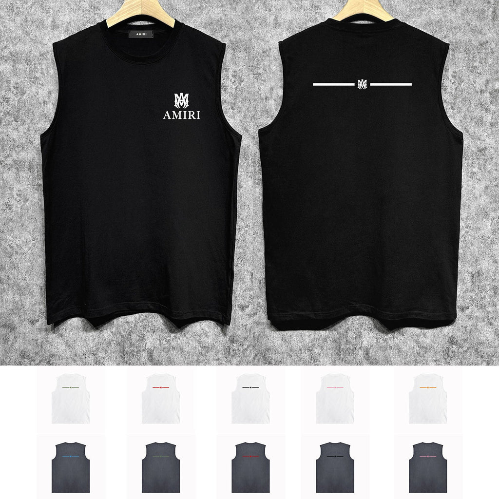 Amiri tank top small spider letter horizontal stripprinting