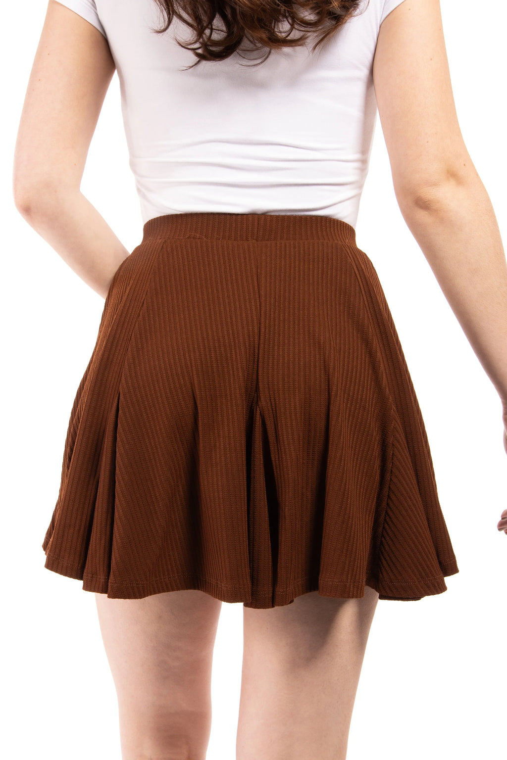 Nice Girl Women's Ribbed Flare Mini Skort