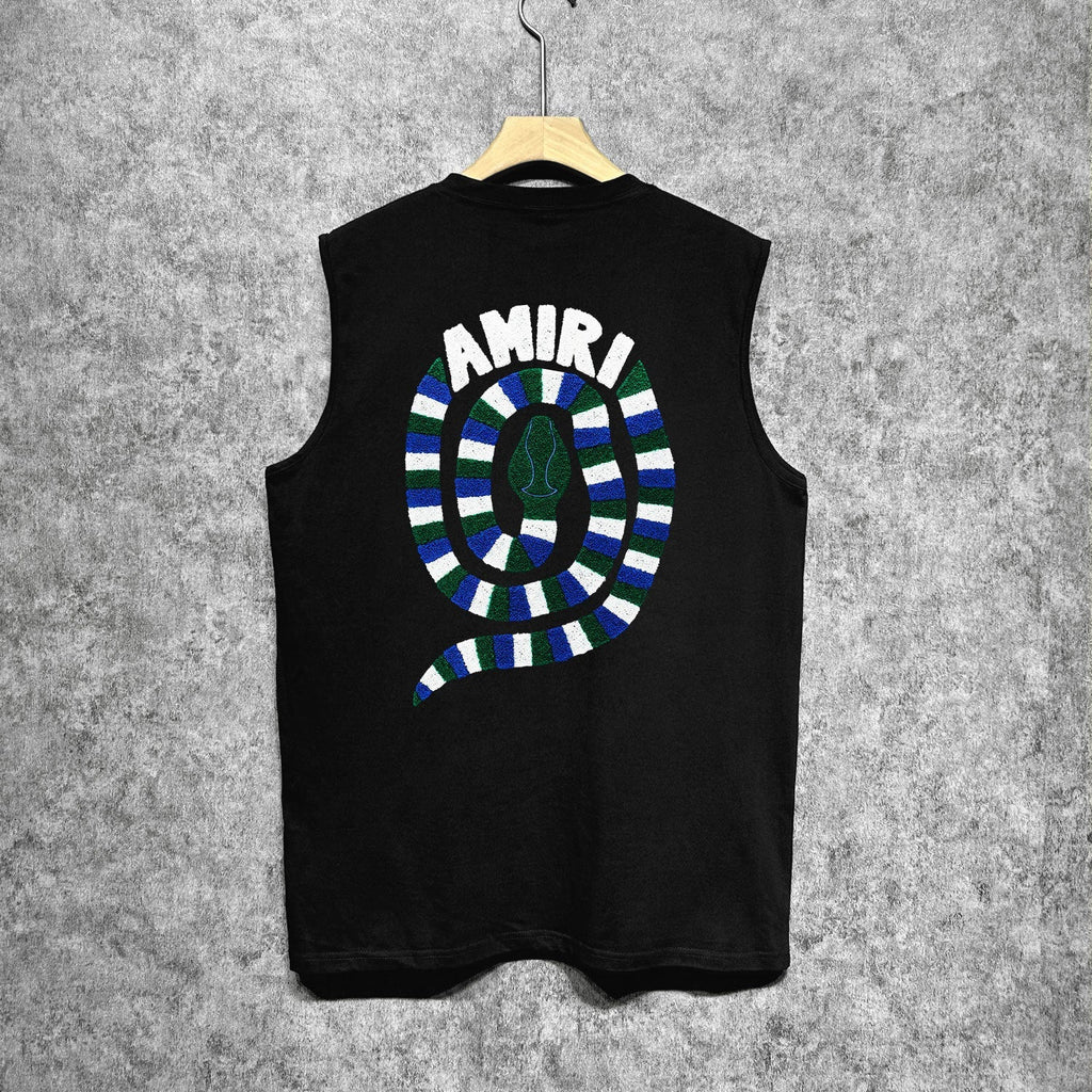 Amiri tank top patchwork colorful snake printing