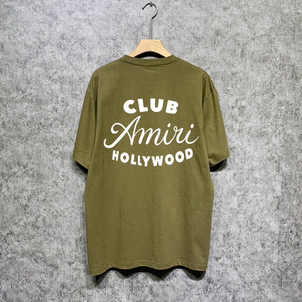 Amiri t shirts hollywood club printing short sleeve