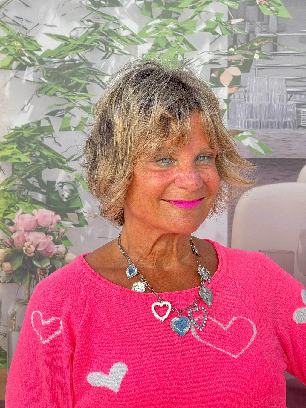 HOT PINK HEART SWEATER