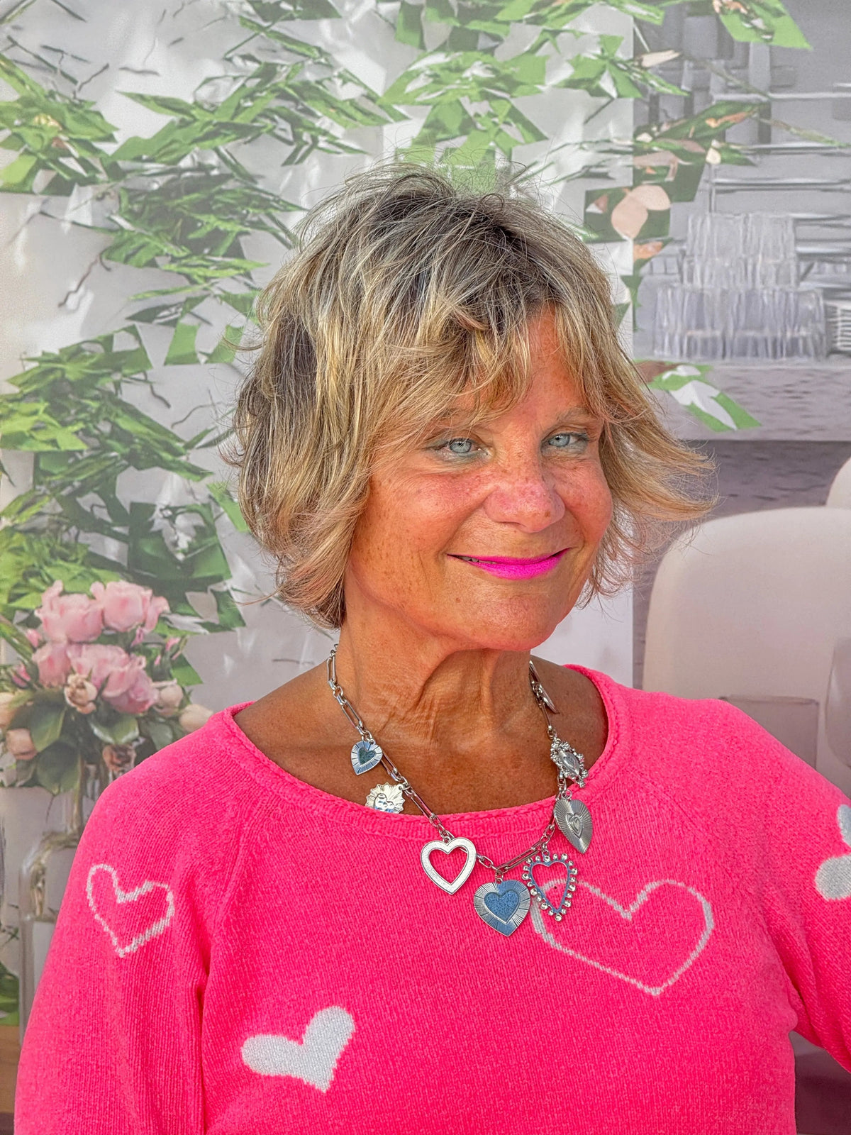 HOT PINK HEART SWEATER