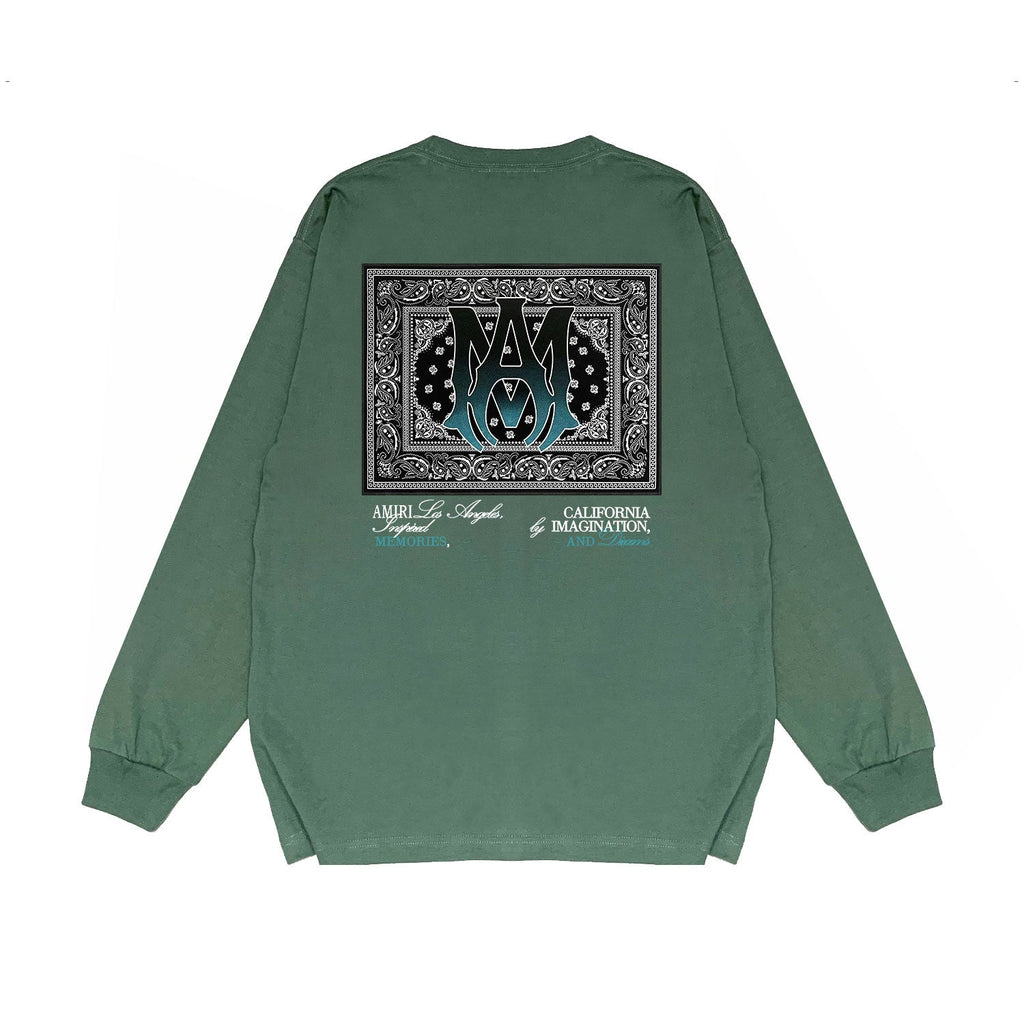 Amiri Long Sleeved Shirt Printed Trendy Pure Cotton