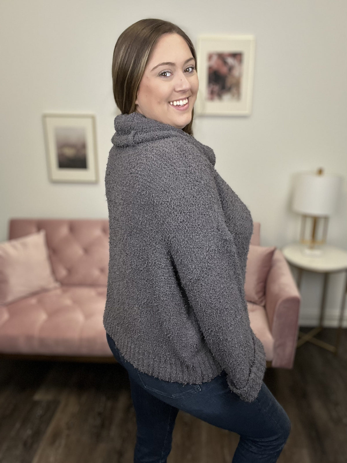 Warm Me Up Women's Solid Cowl Neck Sweater