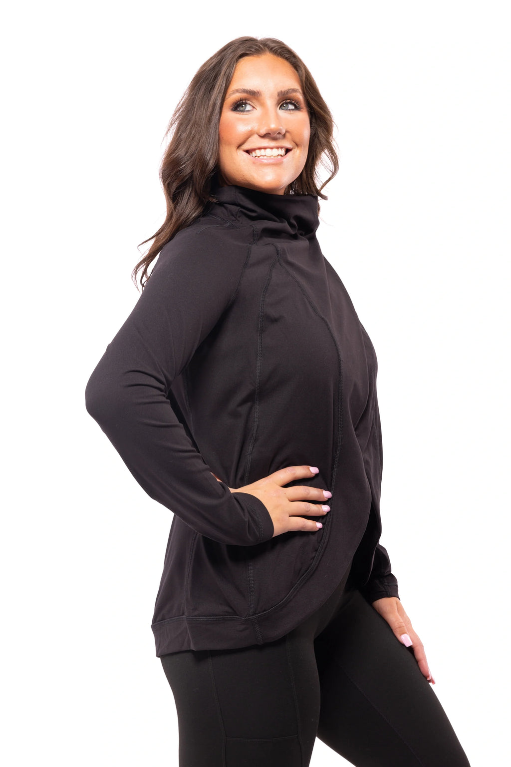 Passion Over Perfection Women's Cowl Neck Asymmetric Jacket