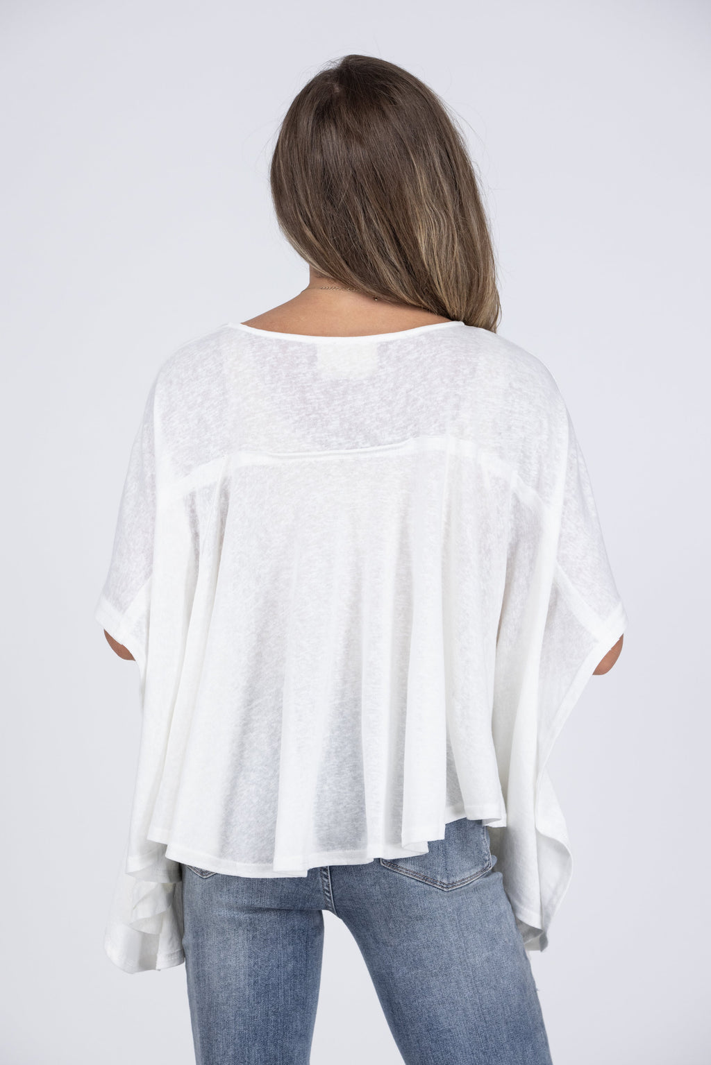 Love, Life, Live Women's Embroidered Flowy Poncho Top