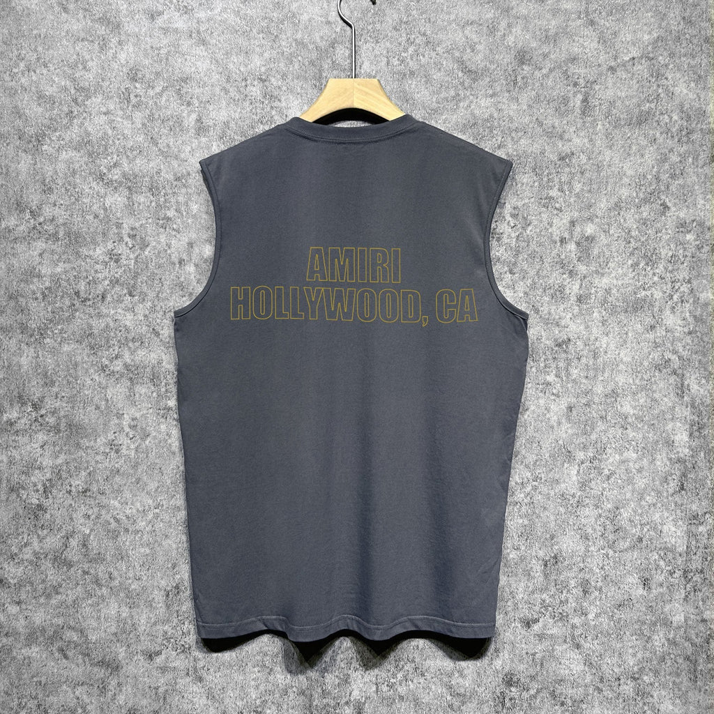 Amiri tank top oil painting flying eagle printing